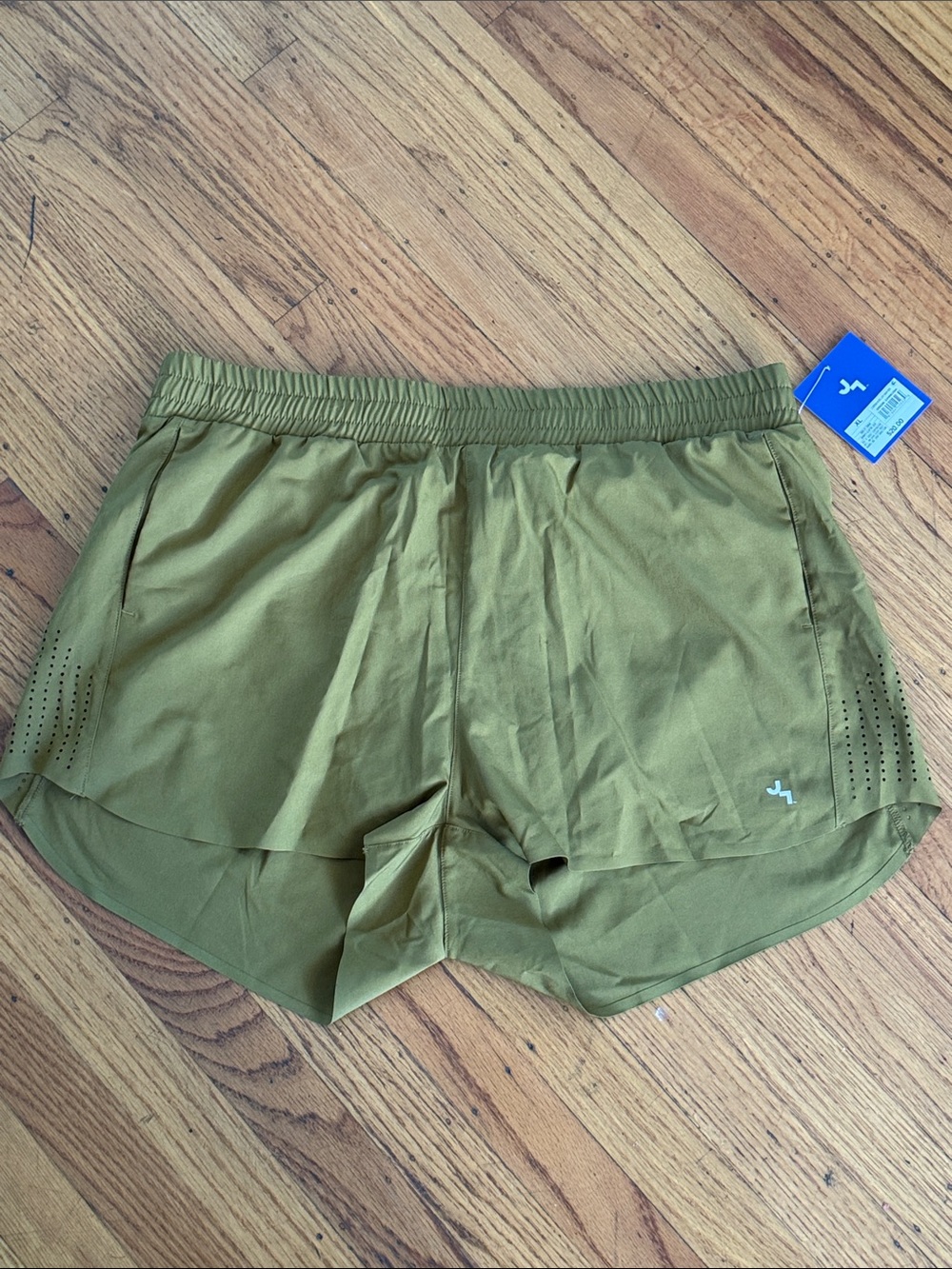 JoyLab Army Gold-Green Athletic Running Shorts with Built-in Liner JLBTM-224